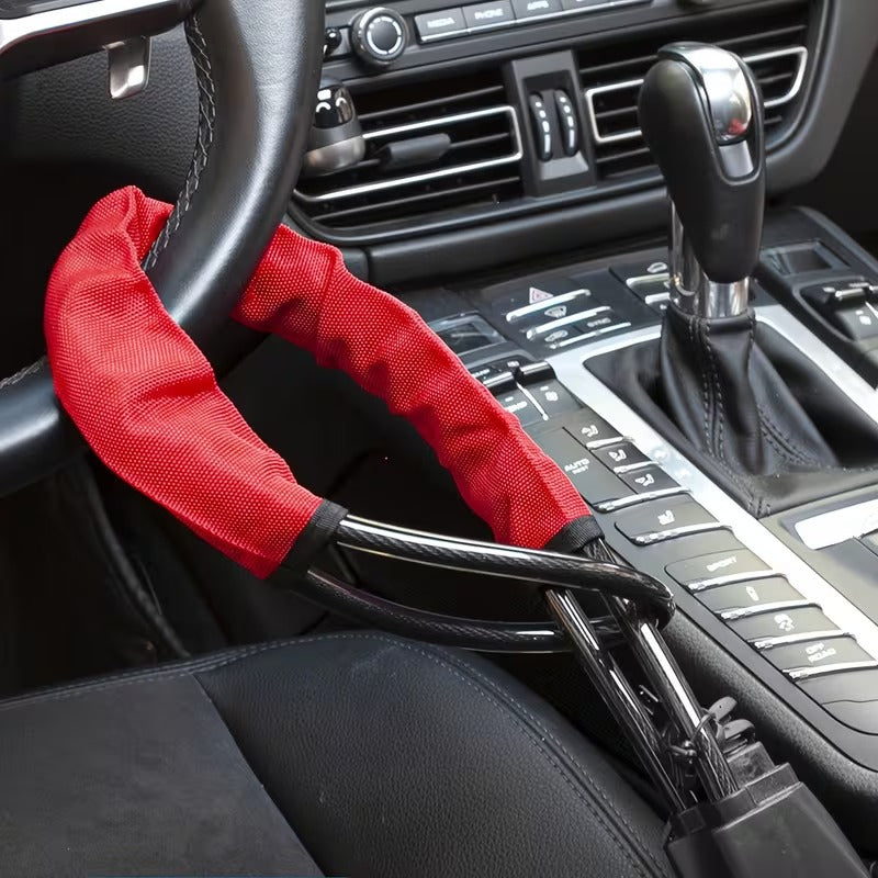 Heavy Duty Car Steering Wheel Lock with Anti-Theft Steel Chain