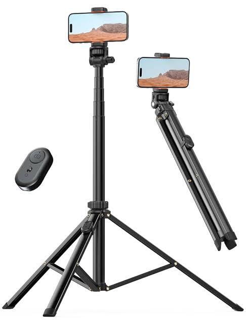 7ft Premium Steel Tripod Stand with Selfie Stick & Wireless Remote