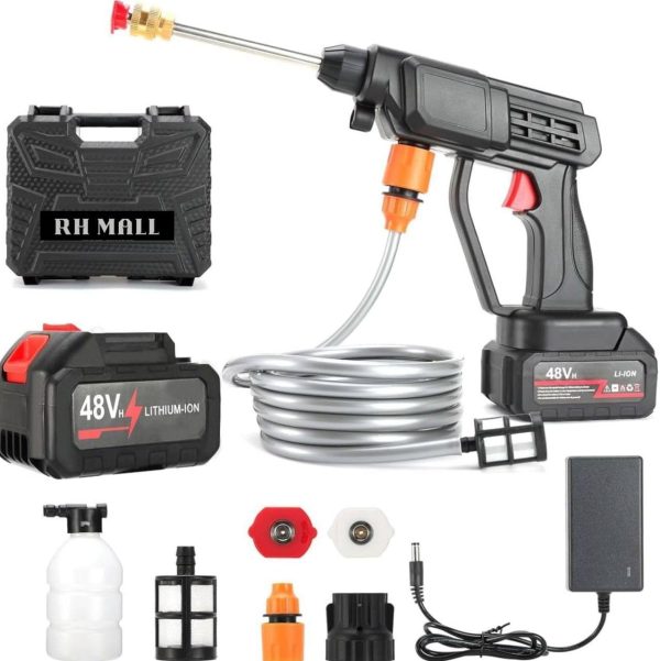 Cordless Rechargeable Pressure Washer Spray Gun – Car, Bike & Solar Panel Cleaner