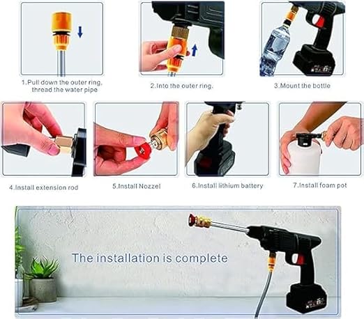 Cordless Rechargeable Pressure Washer Spray Gun – Car, Bike & Solar Panel Cleaner